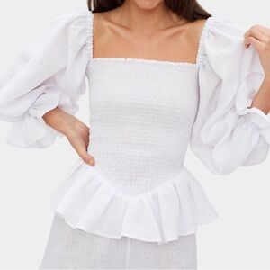 SLEEPER Atlanta Linen Top